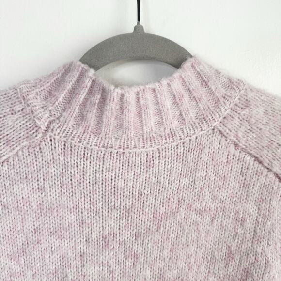 Ann Taylor Wool Blend Mock Neck Fuzzy Sweater Pink Preppy Lagenlook Feminine S - Picture 10 of 15